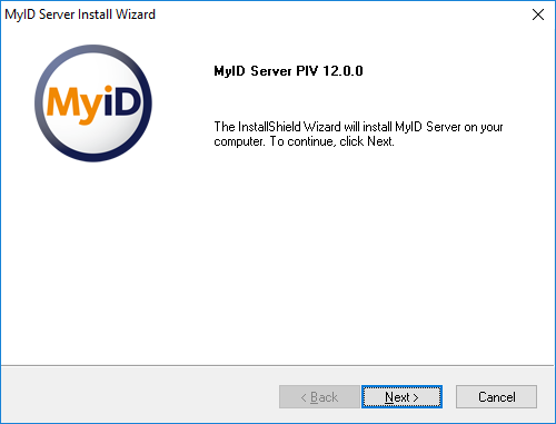 Installation start screen